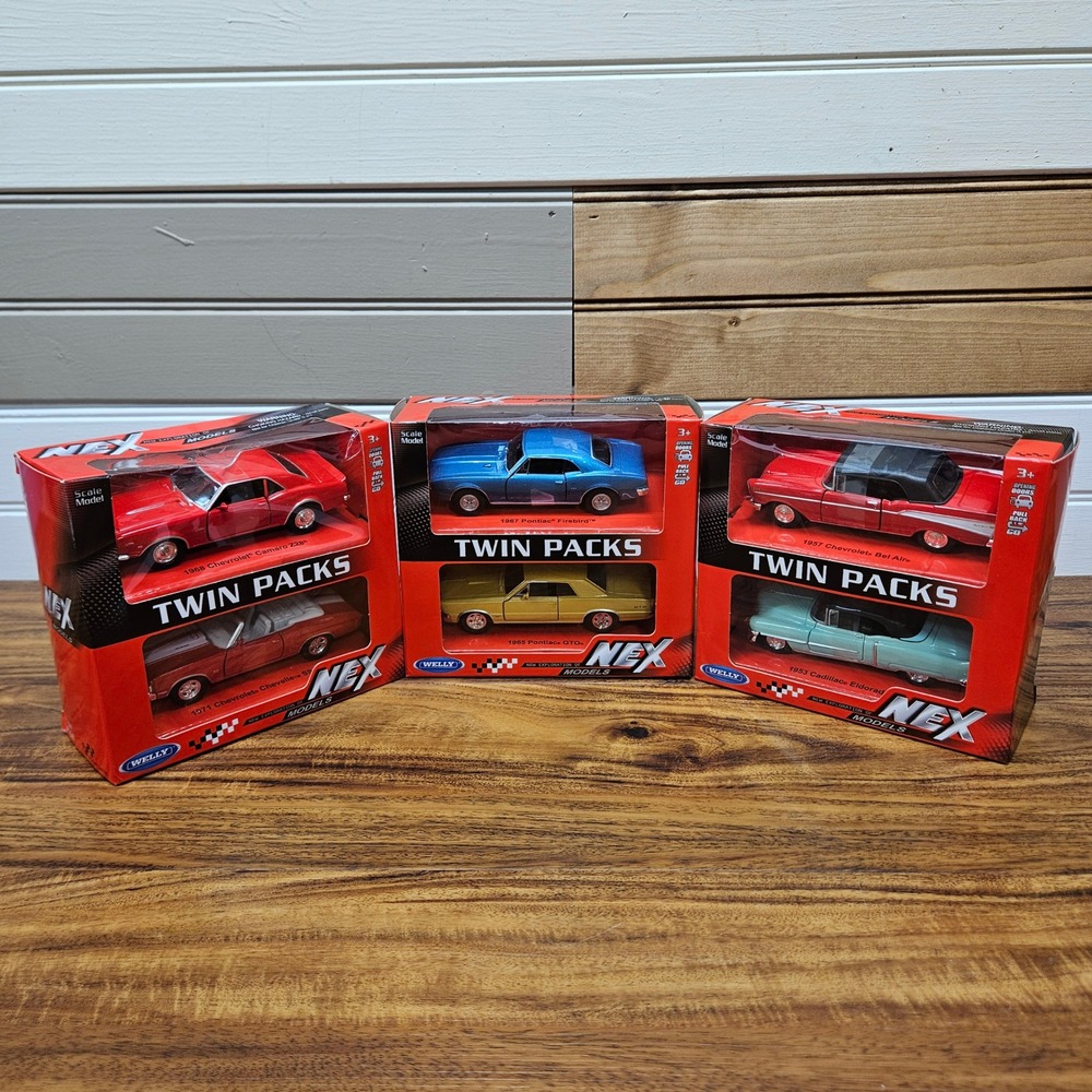 Welly NEX Models 1:43 Diecast Twin Packs Lot 6 Cars Chevy Pontiac Cadillac GTO